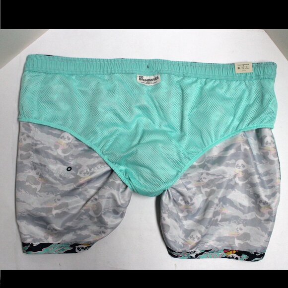 Men's No Boundaries 3XL 48-50 Above The Knee Panda Graphic Swim Shorts - Picture 11 of 14